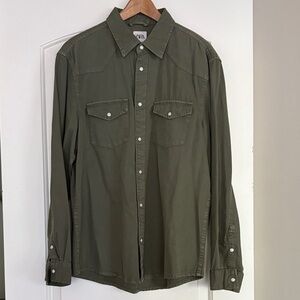 Zara Khaki Green Casual Shirt